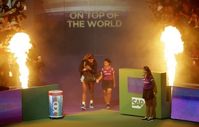 Williams vor ihrer Niederlage gegen Simona Halep.