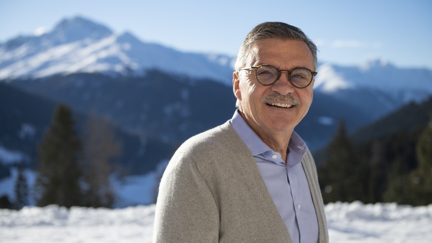 Rene Fasel, president International Ice Hockey Federation, poses during the traditional Schatzalp brunch at the 92th Spengler Cup ice hockey tournament in Davos, Switzerland, Friday, December 28, 2018 ...