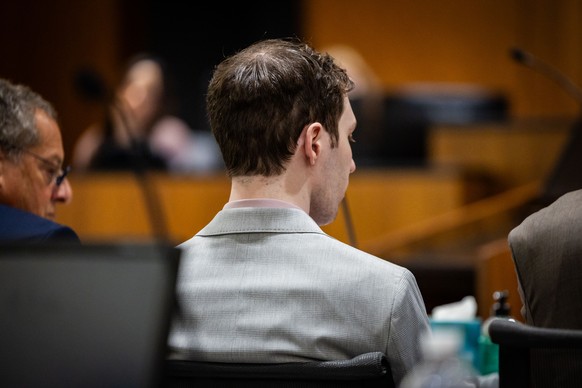 Tyler Robinson, accused in the fatal shooting of Charlie Kirk, listens during a preliminary hearing at the Fourth District Court in Provo, Utah, Wednesday, July 8, 2026. (Tess Crowley/The Deseret News ...