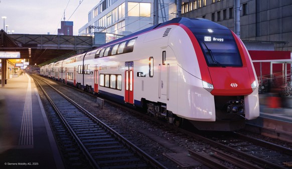 HANDOUT - Die SBB ersetzt die Doppelstockzuege der ersten Generation der Zuercher S-Bahn: Sie hat am Freitag, 7. November 2025, den Auftrag fuer 116 neue Fahrzeuge an den Hersteller Siemens Mobility v ...