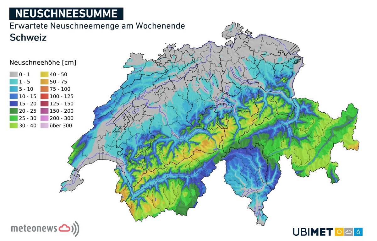 Hier fällt in der Schweiz Anfang bis Mitte Dezember 2024 Schnee.