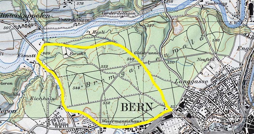 Die Formel-1-Strecke im Bremgartenwald in den 1950er-Jahren.