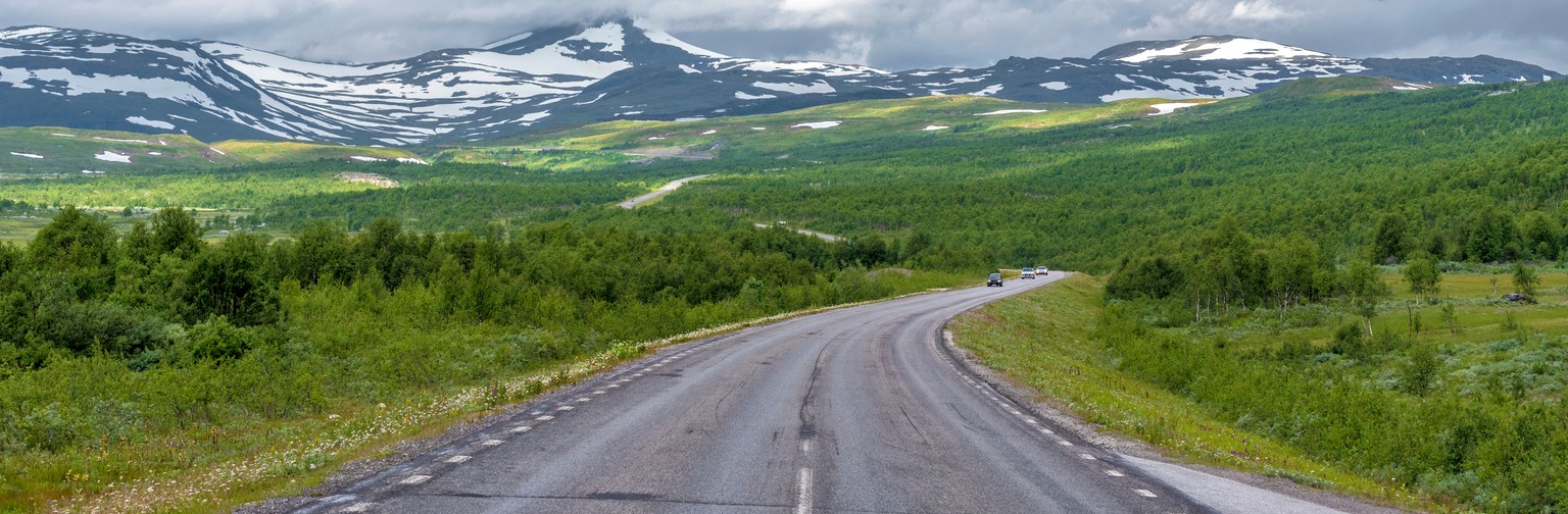 Die N95 in Richtung Norwegen.