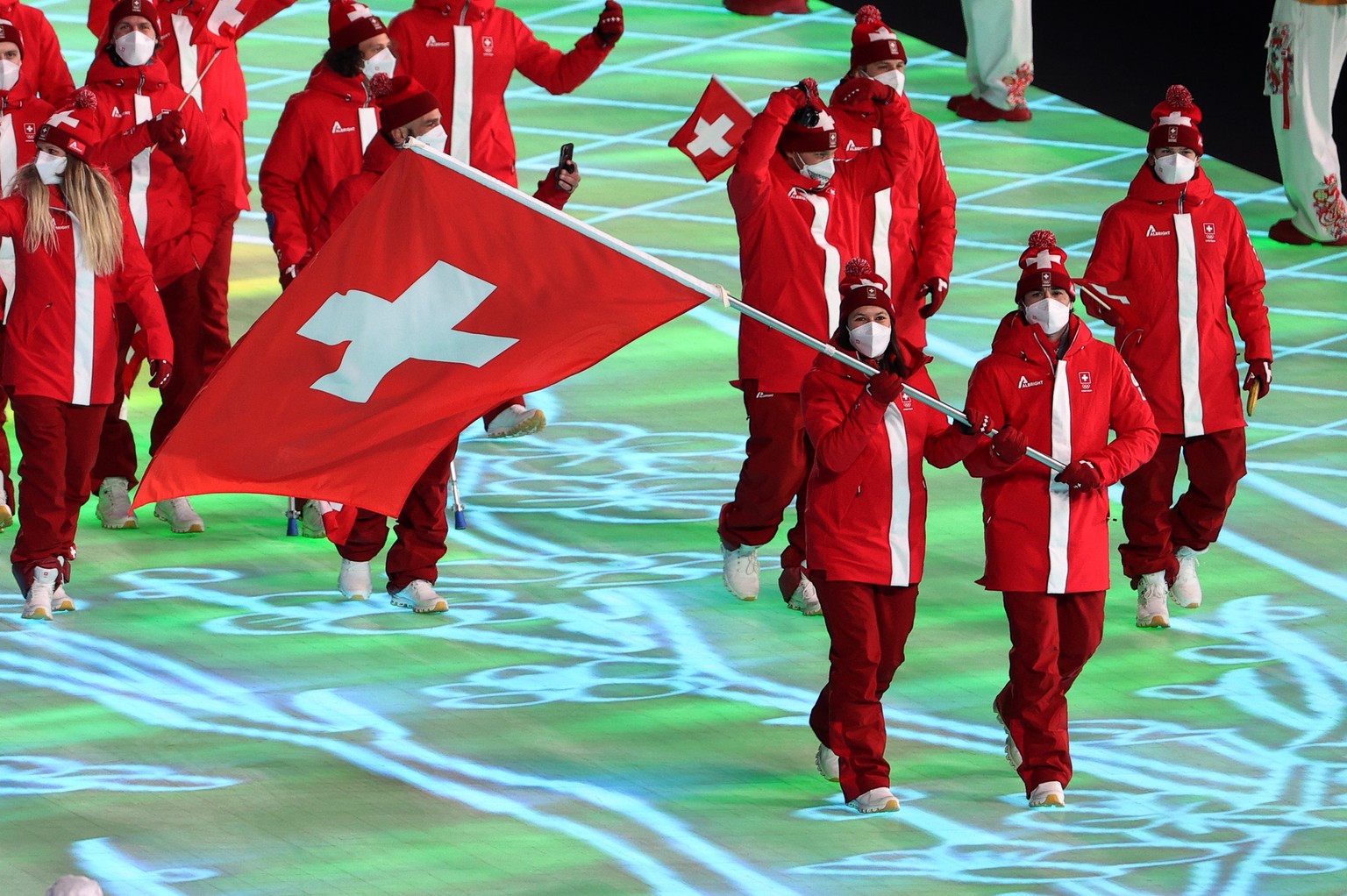 Die Schweizer Fahnenträger bei Olympia