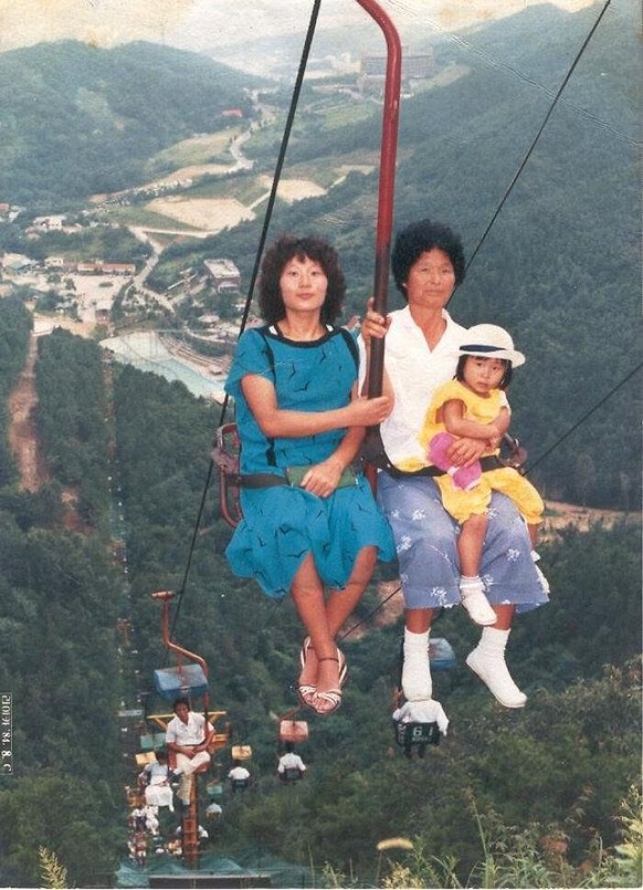 A lift in Gwangju, South Korea, 1984.