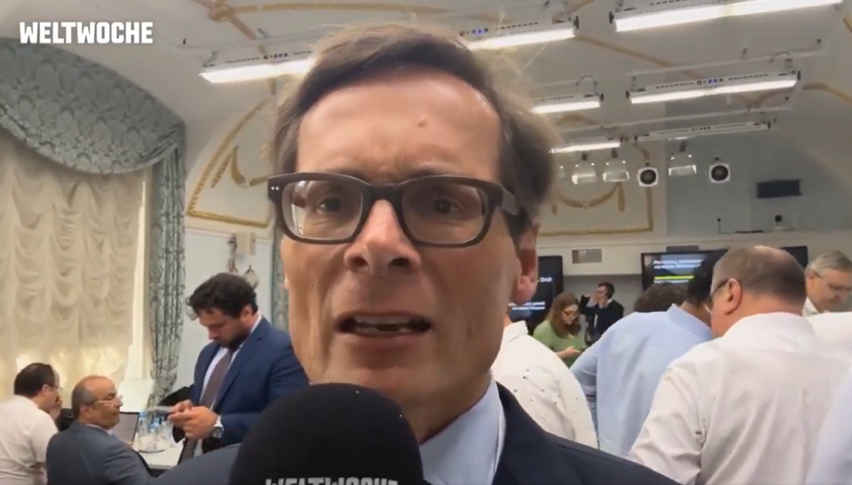 Roger Köppel im Kreml, 05. Juli 2024.