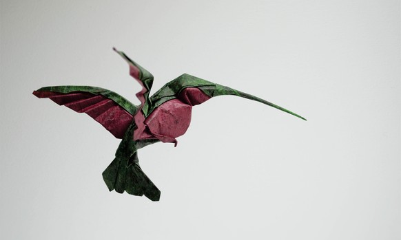 PIC FROM MERCURY PRESS/CATERS NEWS (PICTURED: AN ORIGAMI HUMMINGBIRD) An origami artist has perfected a fascinating technique for producing incredibly elaborate paper animals.Hoang Tien Quyet uses thi ...