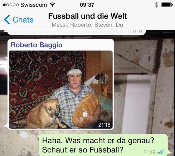 Weil wir Fussball so gern haben, habe ich allen im Chat Fussball-Namen gegeben.&nbsp;