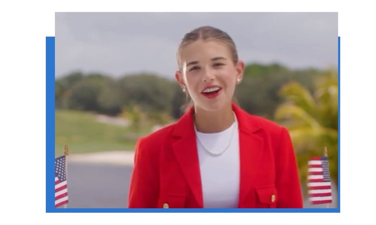 Kai Trump, 18 ans, s'est jouée de ses abonnés sur Instagram avec un spot publicitaire.