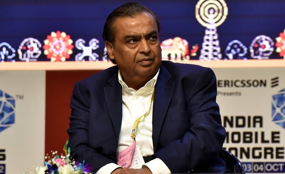 NEW DELHI, INDIA OCTOBER 1: Chairman and managing director of Reliance Industries Ltd Mukesh Ambani during the inauguration of sixth edition of India Mobile Congress 2022 and launching 5G services, at ...