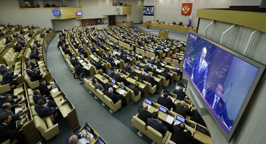 Lawrow, der russische Aussenminister, sprach heute in Moskau vor dem Parlament