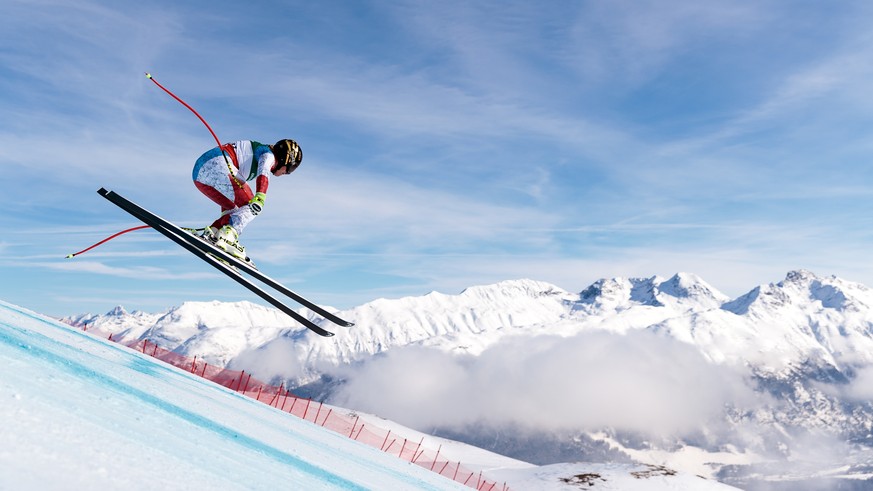 Lara Gut (SUI) am Donnerstag, 9. Februar 2017, waehrend dem Abfahrtstraining der Damen in St. Moritz. Die 44. alpinen Ski-Weltmeisterschaften finden vom 06.-19. Februar 2017 in St. Moritz in der Schwe ...