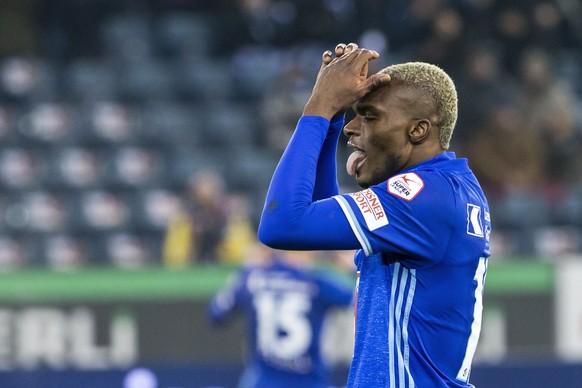 Luzerns Blessing Eleke im Super League Spiel zwischen dem FC Luzern und dem FC Basel, am Sonntag, 25. November 2018, in der Swissporarena in Luzern. (KEYSTONE/Alexandra Wey)