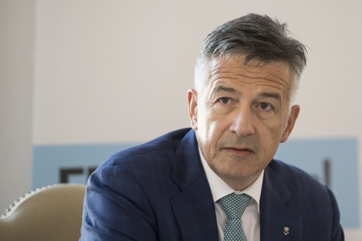Der Nidwaldner FDP Staenderat , Hans Wicki anlaesslich einer Pressekonferenz zur Bundesratsersatzwahl am Mittwoch, 17. Oktober 2018 im Bannersaal im Rathaus in Stans. (KEYSTONE/Urs Flueeler)