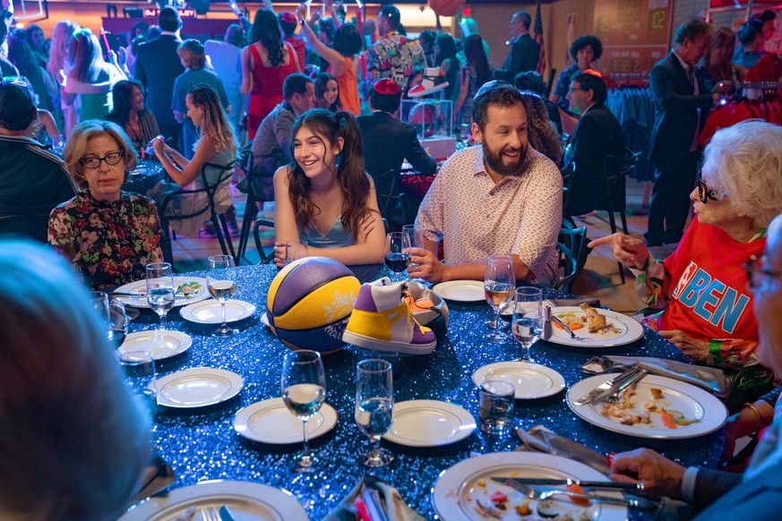 You Are So Not Invited To My Bat Mitzvah. (L to R) Jackie Hoffman as Irene, Sunny Sandler as Stacy Friedman, Adam Sandler as Danny Friedman and Allison McKay as Sylvia in You Are So Not Invited To My  ...