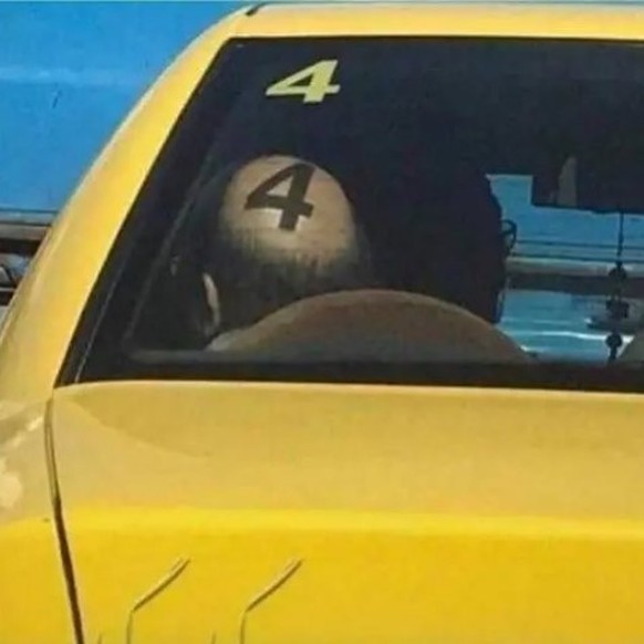 Man in a taxi with funny shadow play