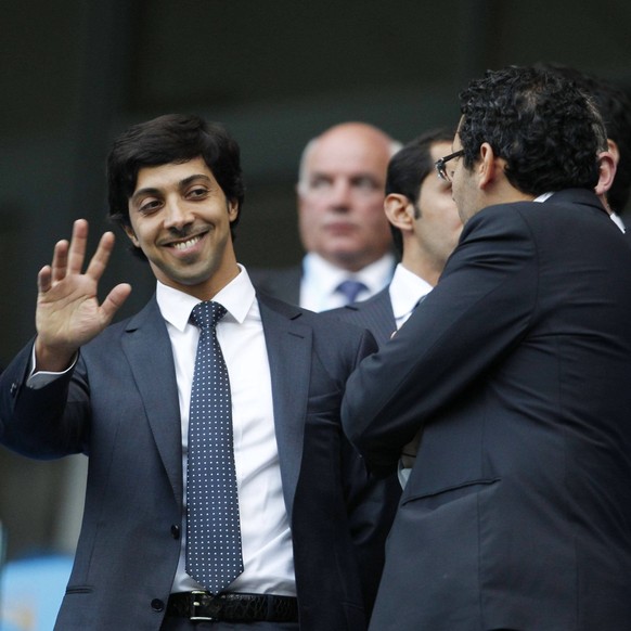 Mandatory Credit: Photo by Back Page Images/Shutterstock 1220272a Manchester City owner Sheik Mansour in the stands Manchester City v Liverpool, FA Premier League football match, Eastlands, Britain -  ...