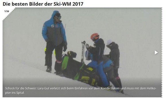 Lara Gut im Spital â Â«Es ist das Knie und es sieht sehr schlecht ausÂ»
WTF?!?

Passt nicht ganz zum Titel der Bildstrecke!