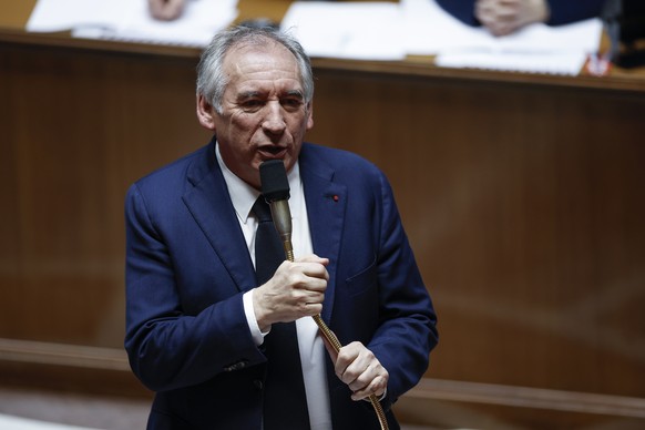 epa11782597 French Prime Minister Francois Bayrou speaks during a Questions to the government session at French National Assembly in Paris, France, 17 December 2024. EPA/YOAN VALAT