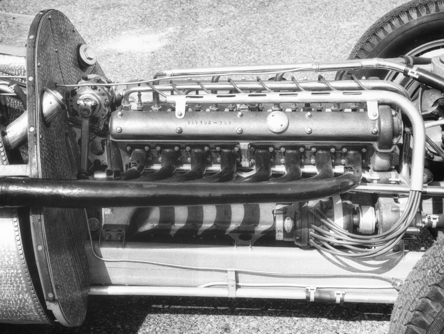 Der legendäre <strong>«Alfetta»-Motor</strong> von 1938. Bis in die 50er-Jahre hinein gewannen mit diesem Motor ausgerüstete Autos GP-Rennen.