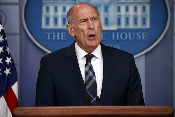 Director of National Intelligence Dan Coats speaks during the daily press briefing at the White House, Thursday, Aug. 2, 2018, in Washington. The White House says President Donald Trump has directed a ...