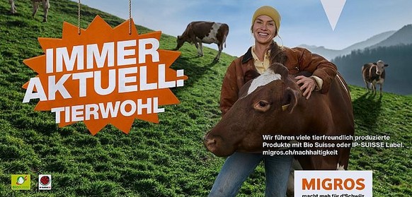 Migros Nachhaltigkeit Tierwohl Werbung