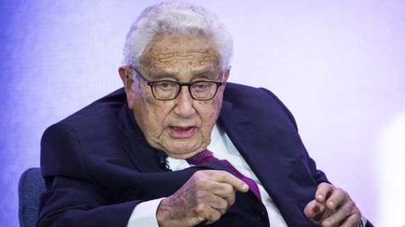 epa11002663 (FILE) - Former Secretary of State Henry Kissinger delivers remarks at the US State Department&#039;s 230th Anniversary Celebration in Washington, DC, USA, 29 July 2019 (reissued 30 Novemb ...