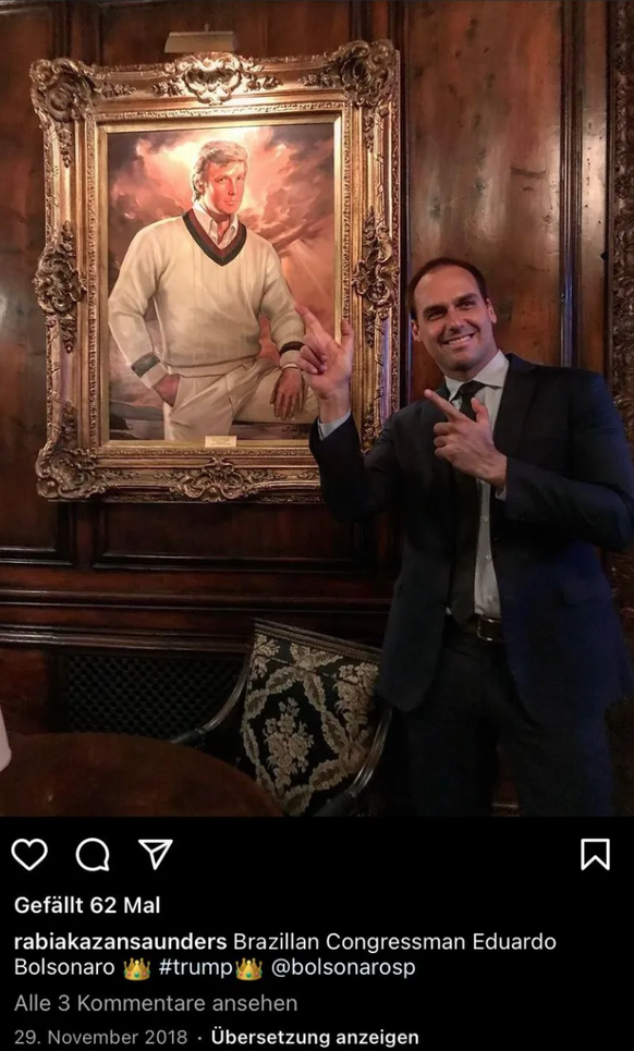 Vorbild und Bewunderer: Eduardo Bolsonaro in Trumps Sitz Mar-a-Lago.