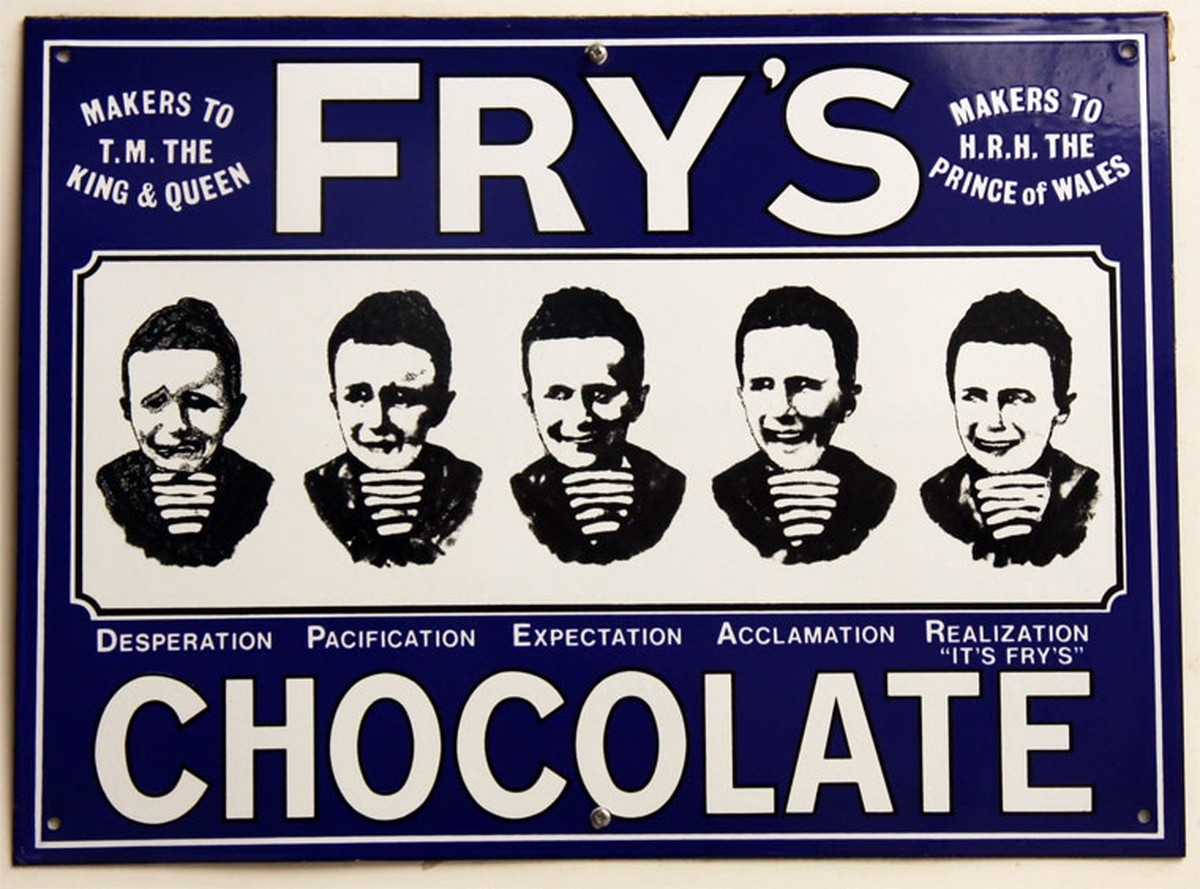 fry's chocolate bar schokoriegel snacks viktorianisch 1847 erfunden bristol grossbritannien tafel werbung essen food https://www.gracesguide.co.uk/J._S._Fry_and_Sons