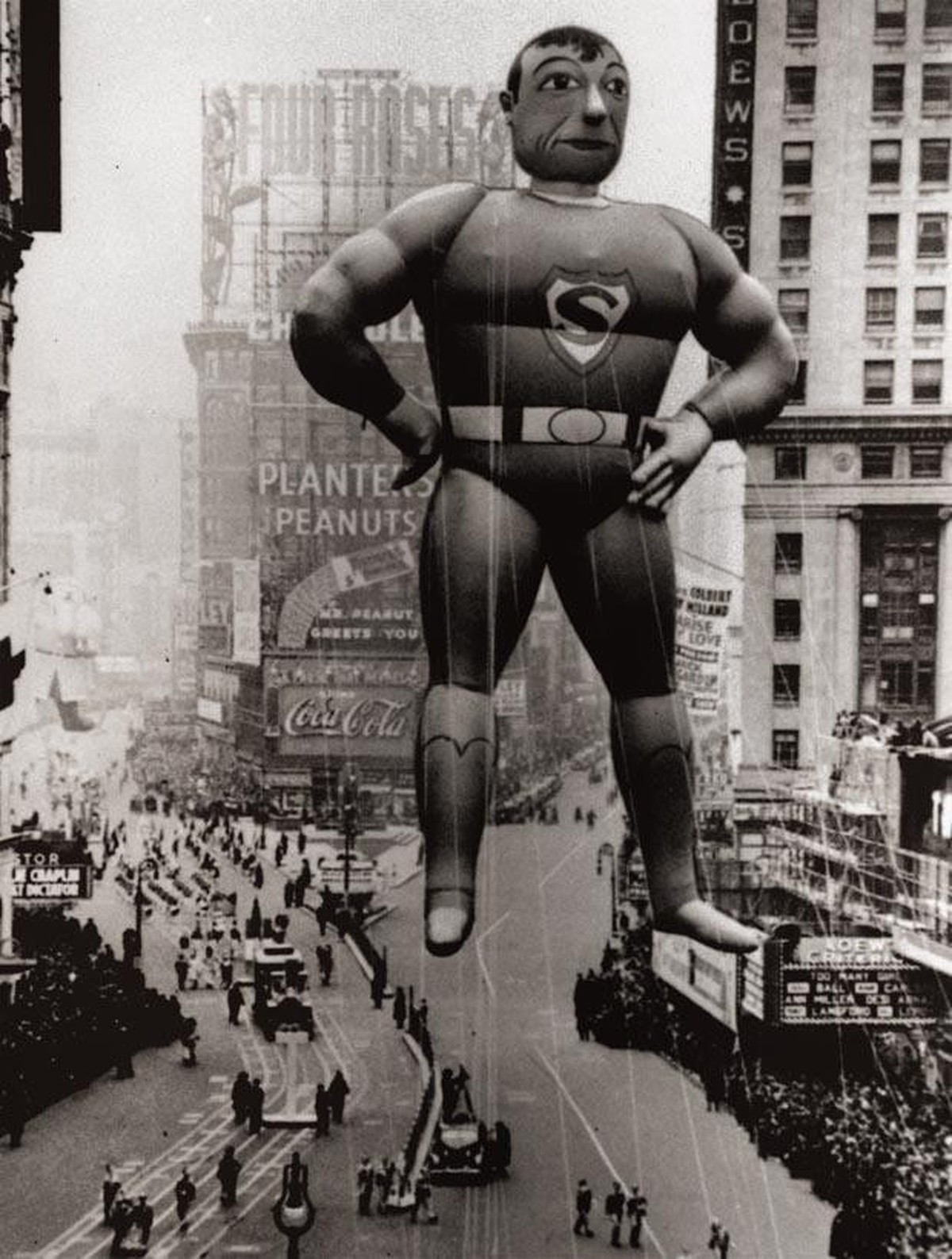 Superman float at the 1939 Macys parade, New York, Manhattan