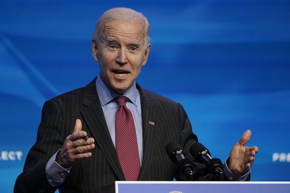 President-elect Joe Biden speaks during an event at The Queen theater in Wilmington, Del., Friday, Jan. 8, 2021, to announce key administration posts. (AP Photo/Susan Walsh)
Joe Biden