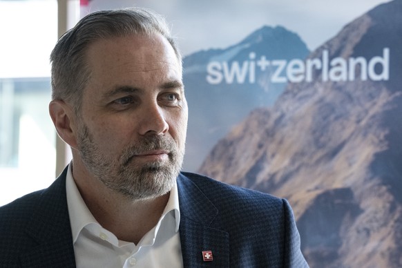 Martin Nydegger, Direktor Schweiz Tourismus spricht an der Bilanz Medienkonferenz von Schweiz Tourismus zum Jahr 2025 am Mittwoch, 25. Februar 2026 in Zuerich. (KEYSTONE/Claudio Thoma)