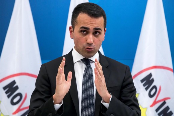 epa07398896 Italian Deputy Premier and Labour and Industry Minister Luigi Di Maio speaks during a press conference at the Lower House in Rome, Italy, 26 February 2019. Di Maio said that the poor showi ...