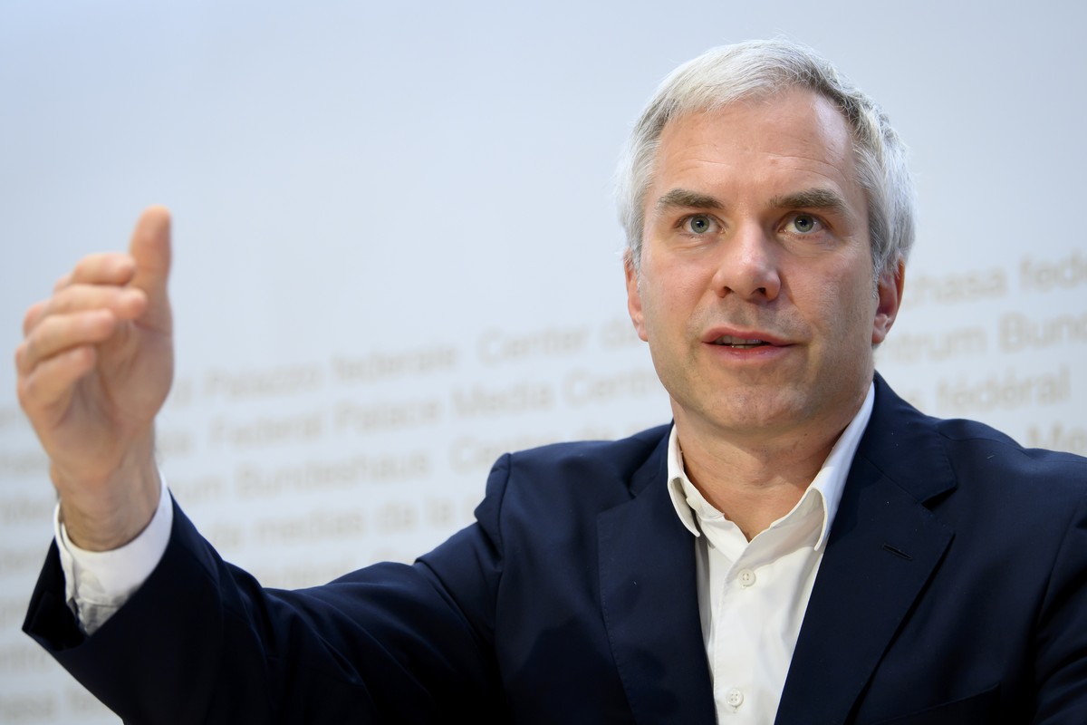 Martin Ackermann, Praesident National COVID-19 Science Task Force spricht waehrend einer Medienkonferenz des Bundesrates zur aktuellen Lage im Zusammenhang mit dem Coronavirus, am Freitag, 16. Oktober ...
