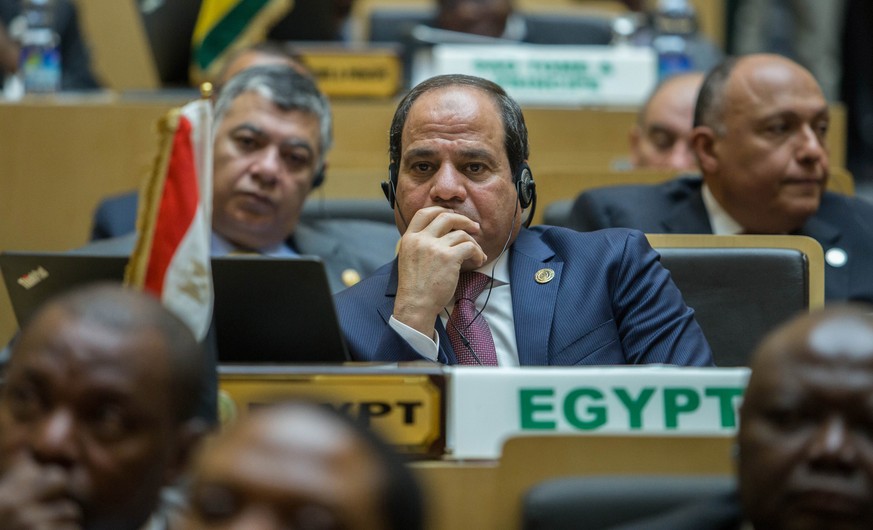 Nachdenklicher Abdel Fattah Al Sisi, Präsident von Ägypten (30.01.2016).<br data-editable="remove">