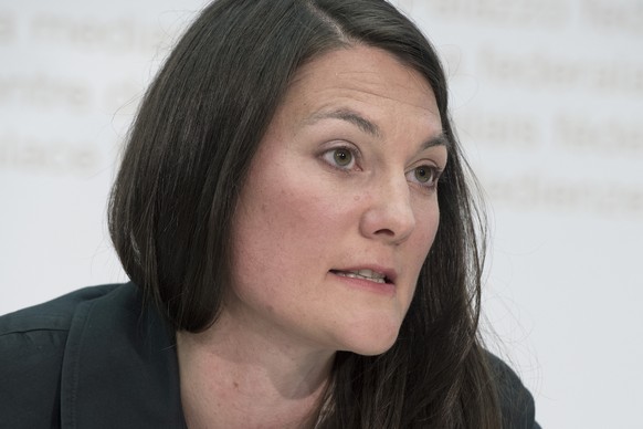 Tiana Angelina Moser, Fraktionspraesidentin der Gruenliberalen Partei (GLP), startet den Wahlkampf fuer die National- und Staenderatswahlen im Herbst am Dienstag, 30. Juni 2015, in Bern. (KEYSTONE/Luk ...