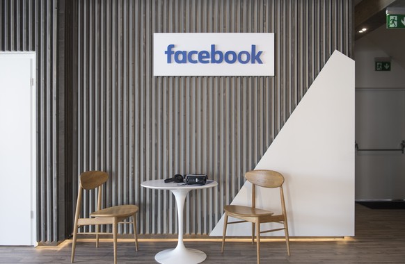 The facebook logo is pictured inside the facebook Chalet on the sideline of the 47th annual meeting of the World Economic Forum, WEF, in Davos, Switzerland, Friday, January 20, 2017. The meeting bring ...