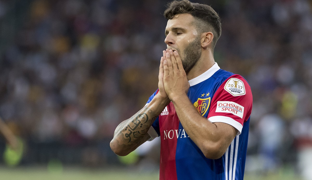 Der Basler Renato Steffen reagiert im Fussball Meisterschaftsspiel der Super League zwischen dem BSC Young Boys und dem FC Basel 1893 im Stade de Suisse in Bern, am Samstag, 22. Juli 2017. (KEYSTONE/G ...