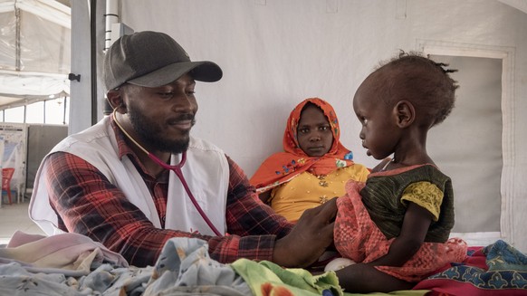 FILE - Sudanese Children suffering from malnutrition are treated at an MSF clinic in Metche Camp, Chad, near the Sudanese border, on April 6, 2024. Human rights experts working for the United Nations, ...