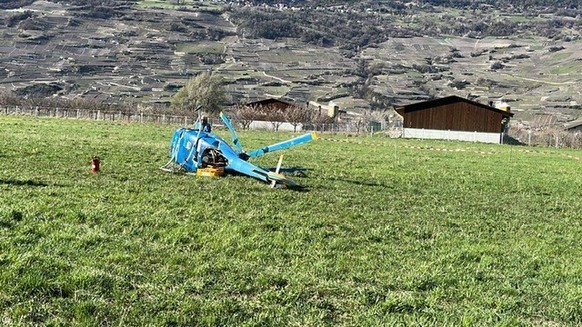 Abgestürzter Helikopter bei Vétroz VS, 16.3.2024