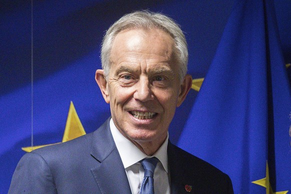 FILE - Former British Prime Minister Tony Blair is shown ahead of a meeting at the EU Charlemagne building in Brussels, in this Wednesday, Nov. 6, 2019, file photo. Hundreds of world leaders, powerful ...