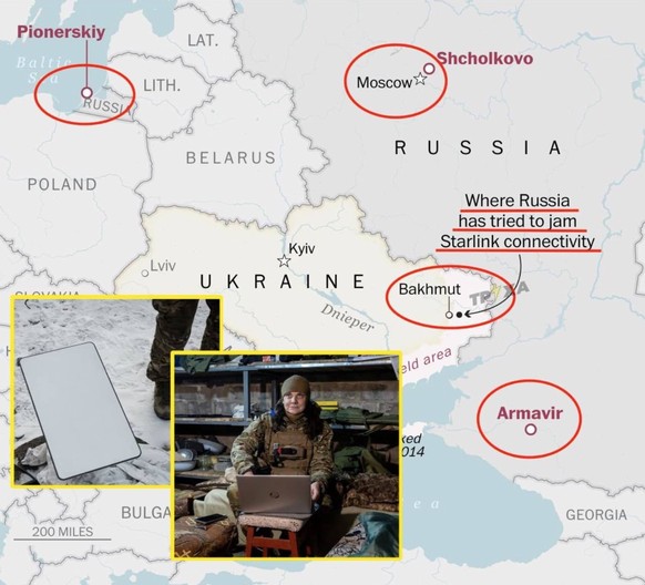 The Russian army is said to have tried, among other things, to disrupt Starlink connections in the heavily disputed city of Bakhmut in eastern Ukraine.