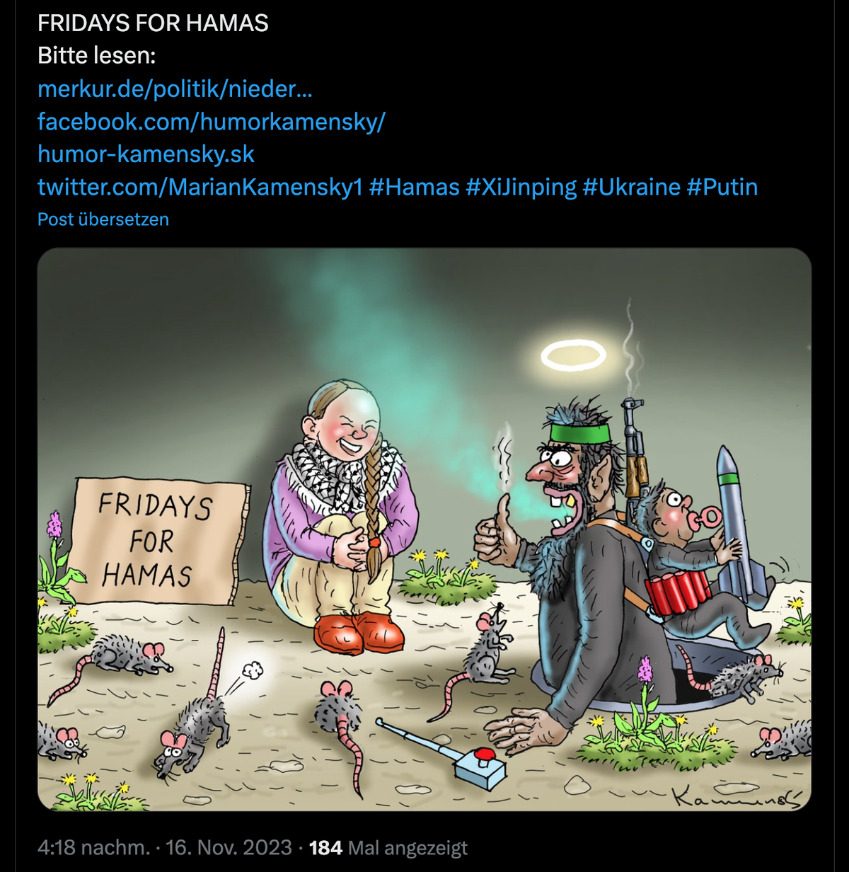 Karikatur zu «Fridays for Hamas»