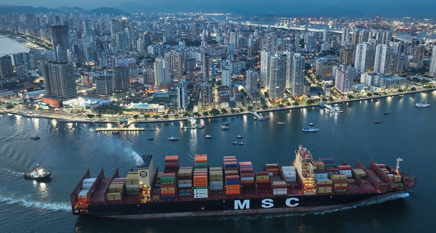 FILE - A container ship approaches the port of Santos in Brazil, April 1, 2025. (AP Photo/Andre Penner, File)
Climate Shipping Emissions