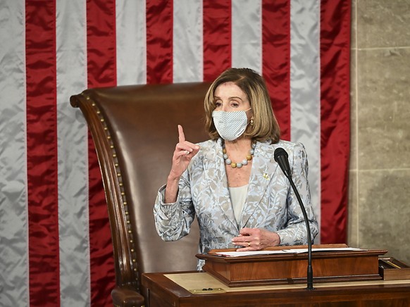 Nancy Pelosi, Sprecherin des Repräsentantenhauses der USA, am Eröffnungstag des neuen US-Kongresses. Foto: Bill O'leary/Pool The Washington Post/AP/dpa