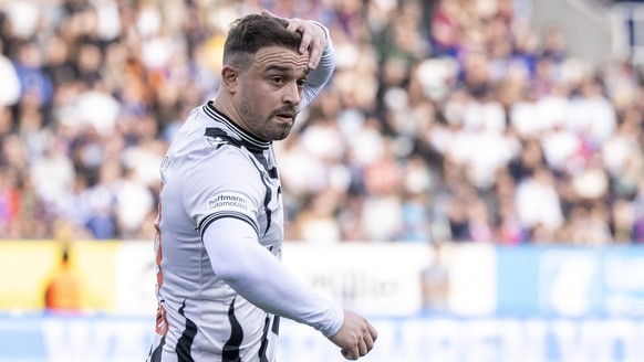 Xherdan Shaqiri von Basel beim Super League Meisterschaftsspiel zwischen dem FC Luzern und dem FC Basel vom Sonntag, 9. Maerz 2025 in Luzern. (KEYSTONE/Urs Flueeler)