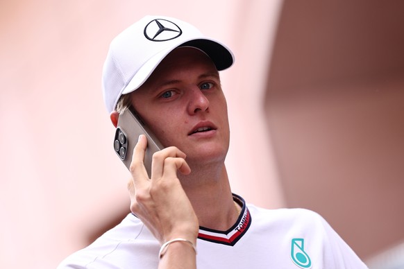 epa11367735 Mercedes reserve driver Mick Schumacher of Germany arrives at the Formula One Grand Prix of Monaco at the Circuit de Monaco in Monte Carlo, Monaco, 25 May 2024. The Formula One Grand Prix  ...