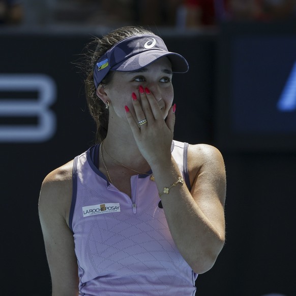 epa11832586 Eva Lys of Germany celebrates during her Women&#039;s round 3 match against Jaqueline Cristian of Romania at the Australian Open tennis tournament in Melbourne, Australia, 18 January 2025. ...