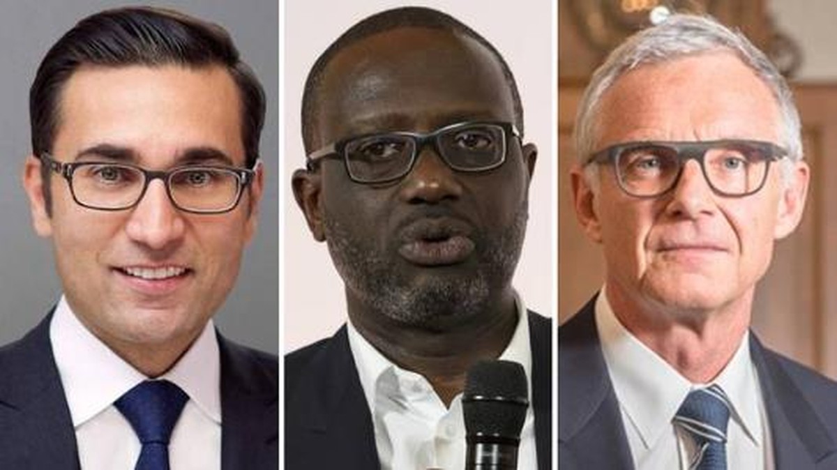 Die Protagonisten des Wirtschaftskrimis: Iqbal Khan, Tidjane Thiam, Urs Rohner.