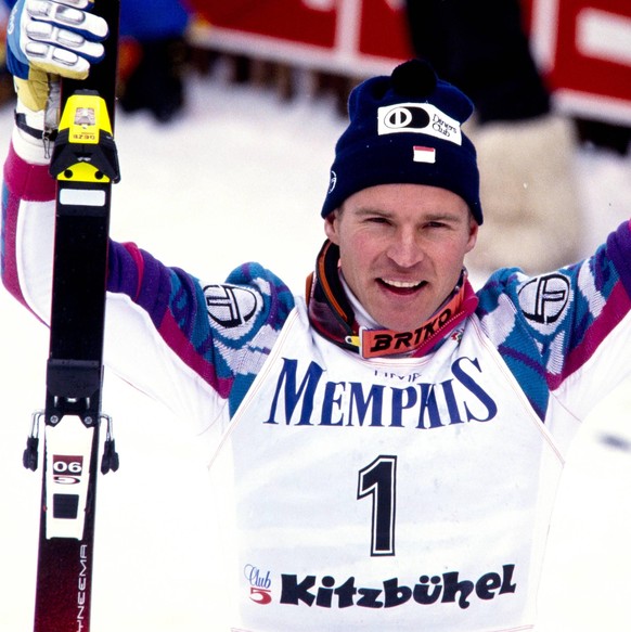 Ski Alpin Weltcup 1991/1992 Kitzbuehel: GIRARDELLI (LUX) Ski Alpin Weltcup 1991/1992 Kitzbuehel Slalom 13.01.1991 Marc GIRARDELLI (Luxenburg) Kitzbuehel Oesterreich *** Alpine Skiing World Cup 1991 19 ...